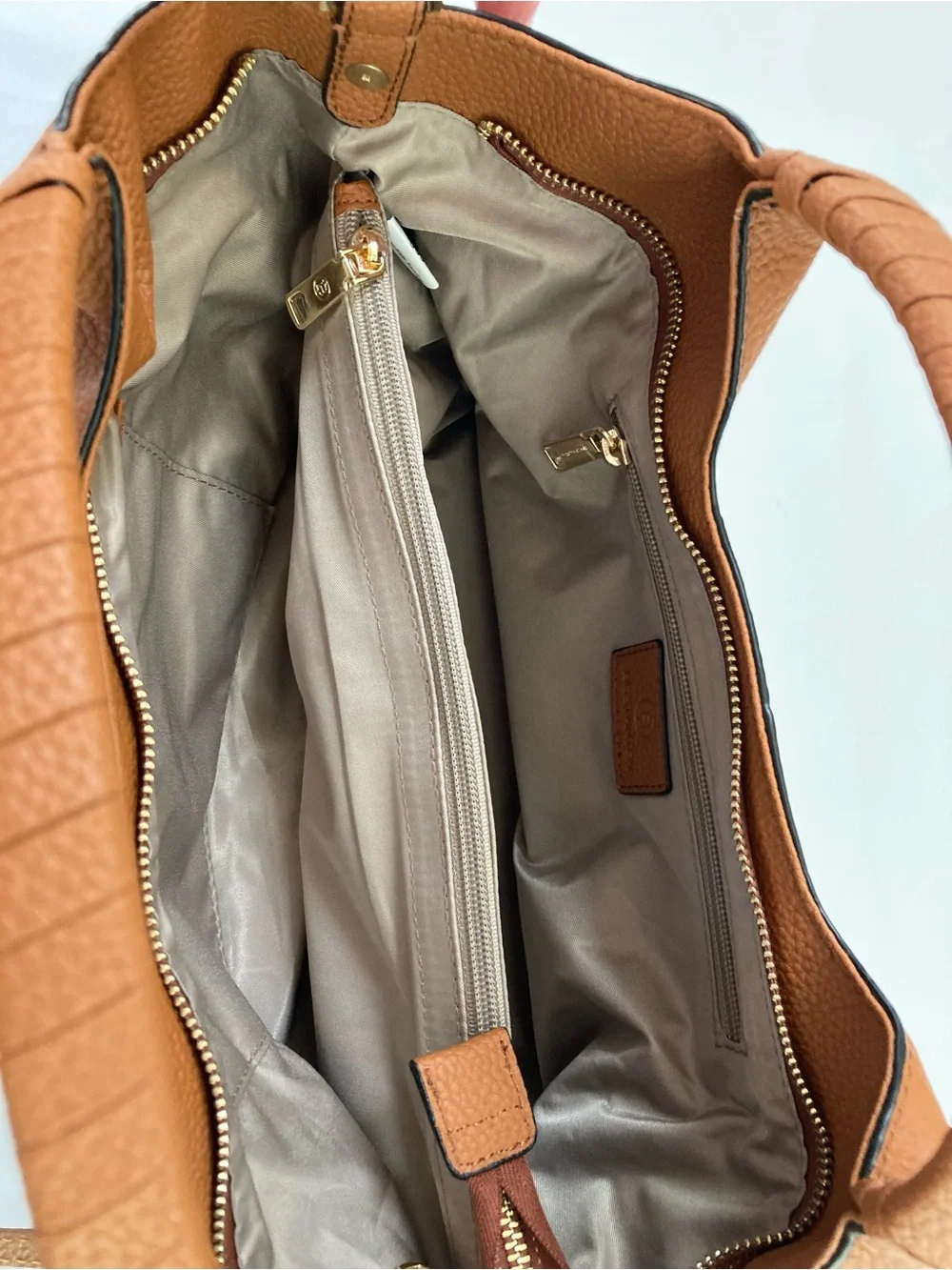 Bostanten Brown Leather Top-Handle Hobo Tote & Crossbody Bag